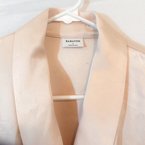 ARITZIA Babaton Davis Wrap Long Sleeve Crop Pink Blouse Sz. S - Picture 3 of 5